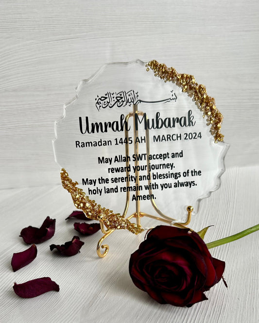 Crystal Clear Umrah Plaque