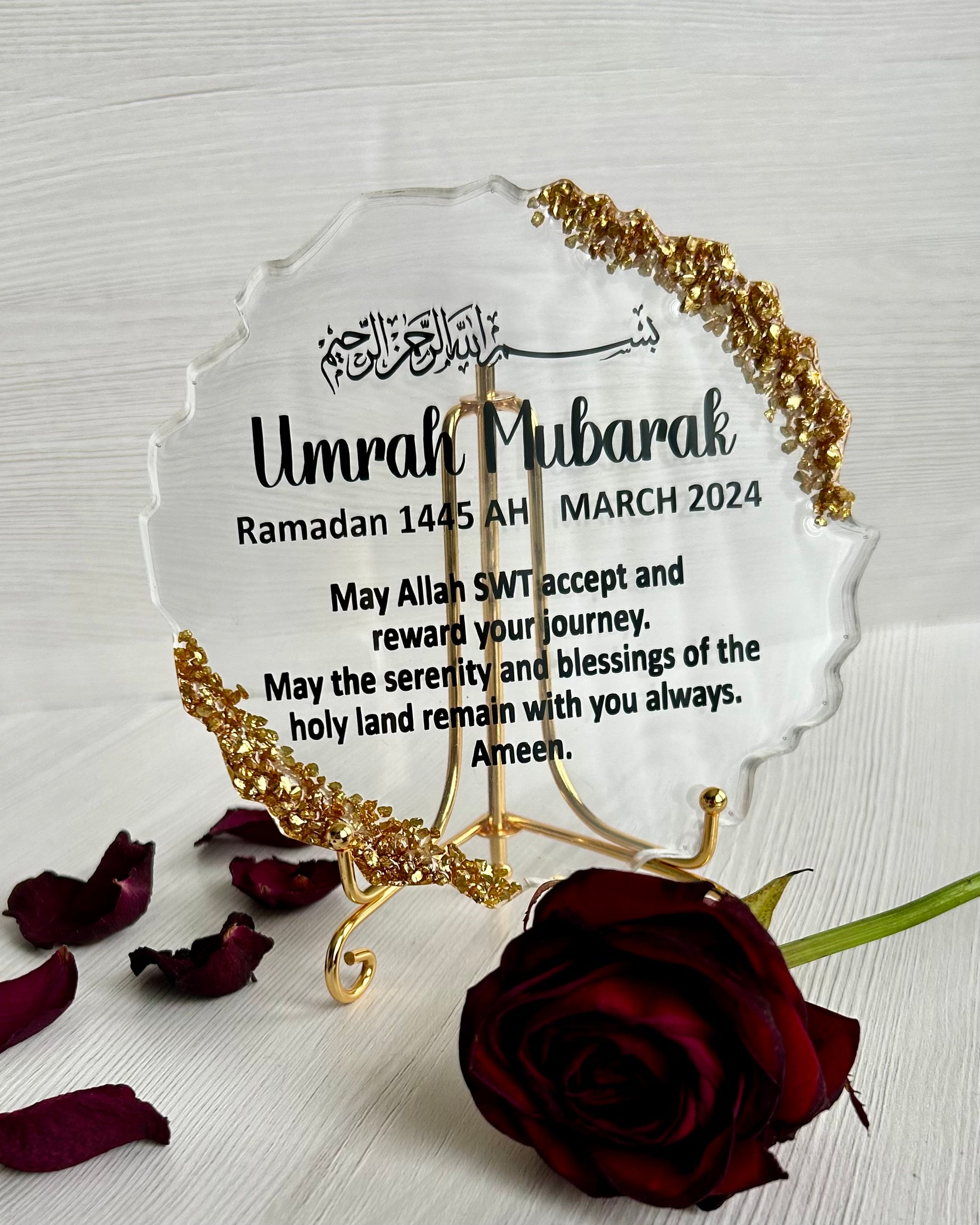 Crystal Clear Umrah Plaque