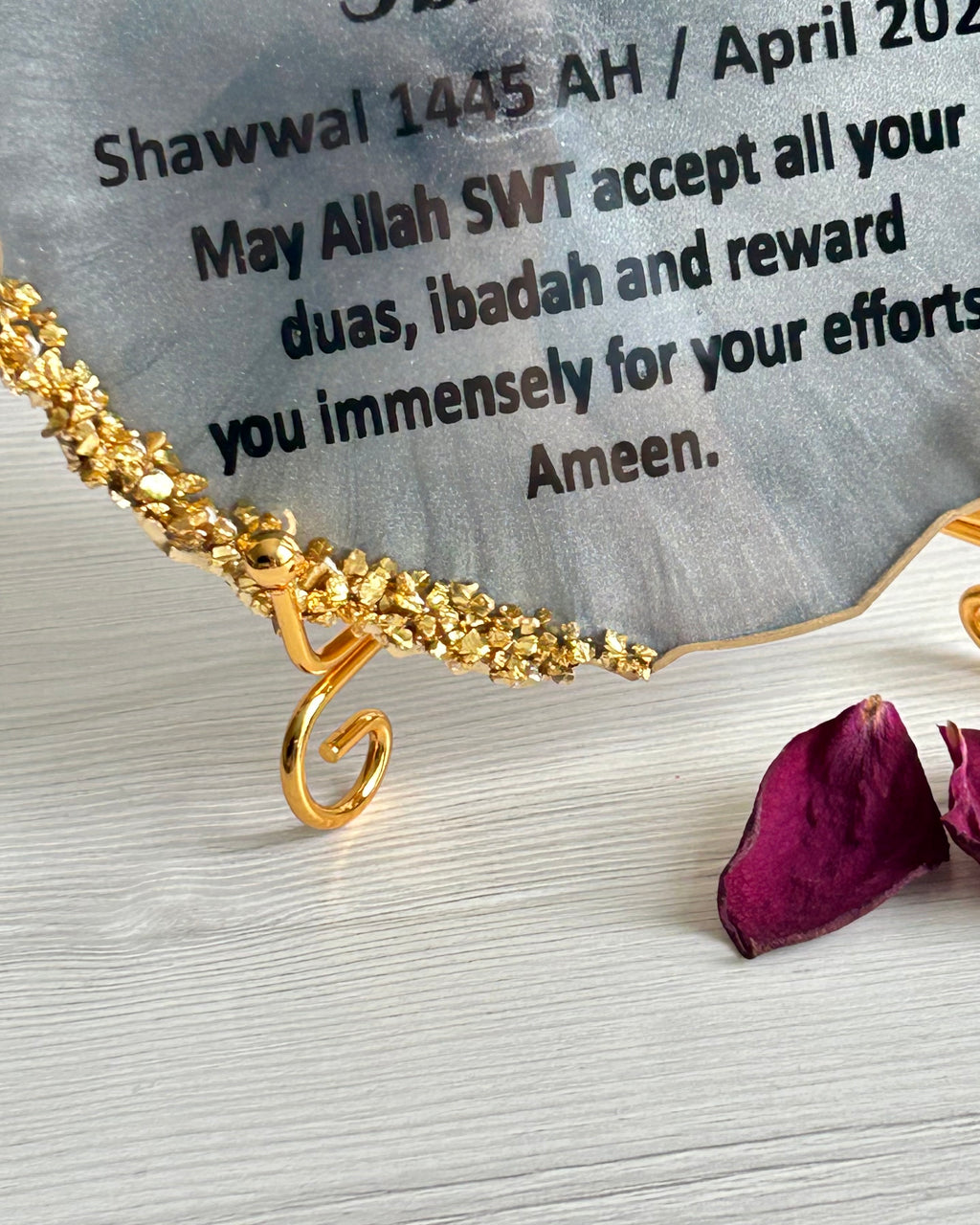 Elegant Geode/Style Resin Umrah Mubarak Plaque